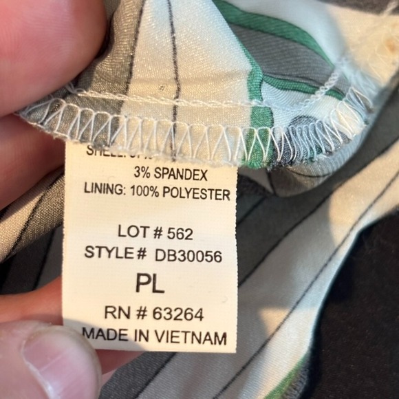 Dress Barn Womens Satin Flare Sleeve Green Baby Doll Tie Back Blouse SZ Petite L - Picture 7 of 12